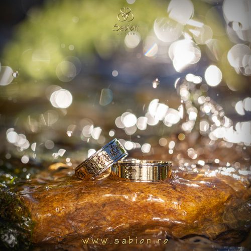 Verighete tradițional spirituale Trei Trandafiri, COD 5/3, aur 14 kt, colecția Facerea