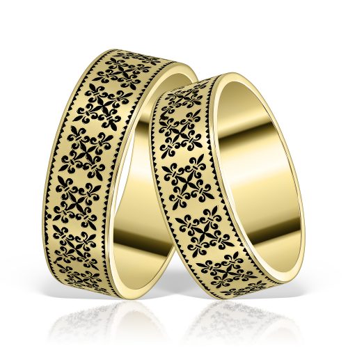 Verighete tradițional spirituale Crinul Regal, COD 5/4, aur 14 kt, colecția Facerea