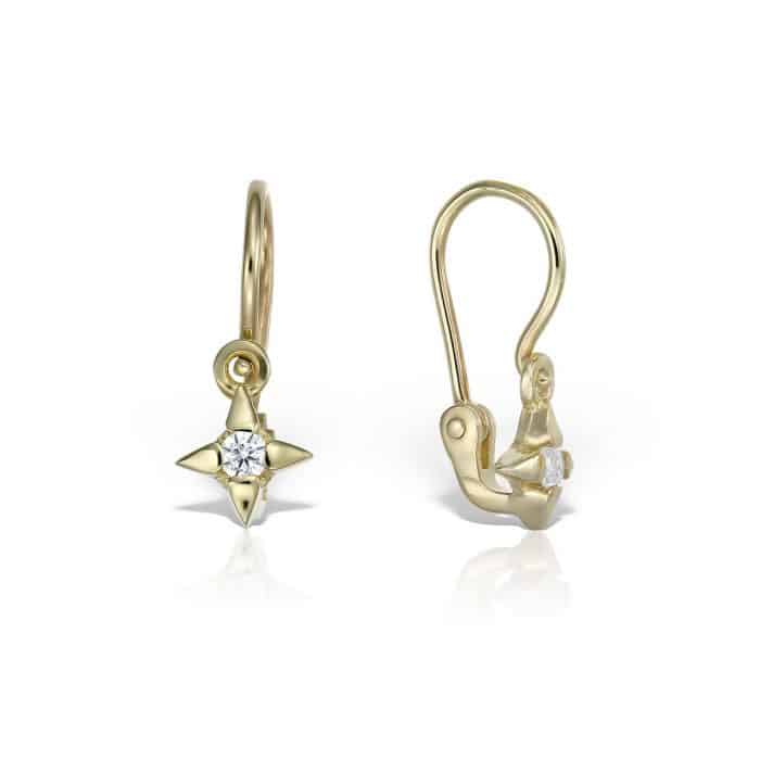 Cercei aur copii, 14 kt, zirconii diverse culori, C 112S