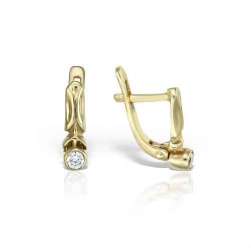 Cercei aur copii, 14 kt, zirconii diverse culori, C 222S