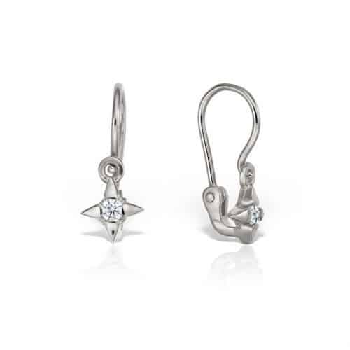 Cercei aur copii, 14 kt, zirconii diverse culori, C 112S