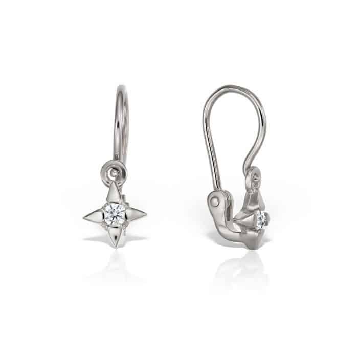 Cercei aur copii, 14 kt, zirconii diverse culori, C 112S