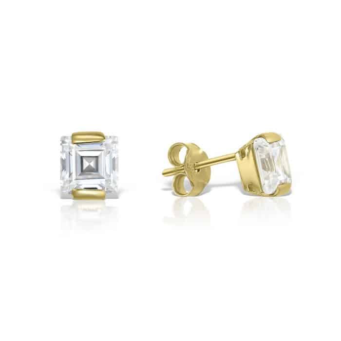 Cercei aur damă, 14 kt, zirconii diverse culori, C 111S