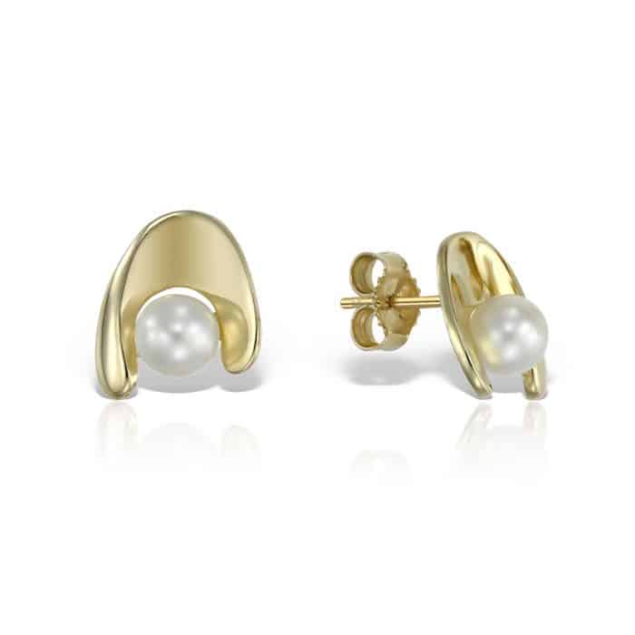 Cercei cu perle, aur 14 kt, C 147S