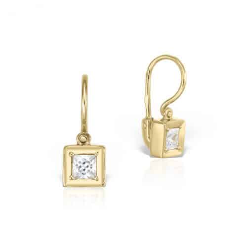 Cercei aur copii ,14 kt, zirconii diverse culori, C 258S