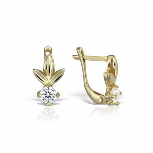Cercei aur damă, 14 kt, cu zirconii diverse culori, C 340S