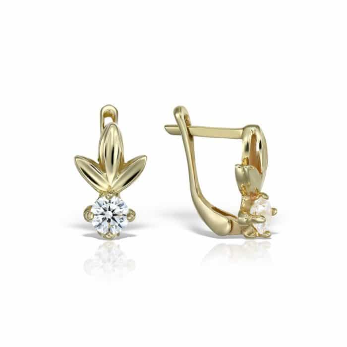 Cercei aur damă, 14 kt, cu zirconii diverse culori, C 340S