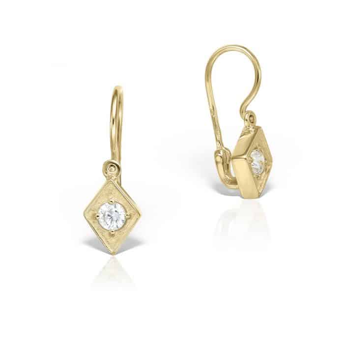 Cercei aur copii, 14 kt, zirconii diverse culori, C 364S