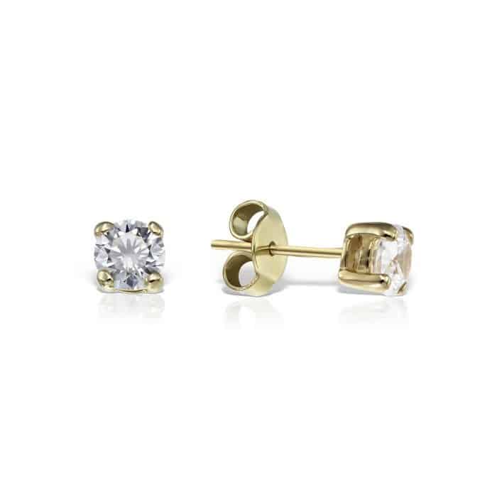 Cercei de damă din aur 14 kt cu zirconii diverse culori C 224S
