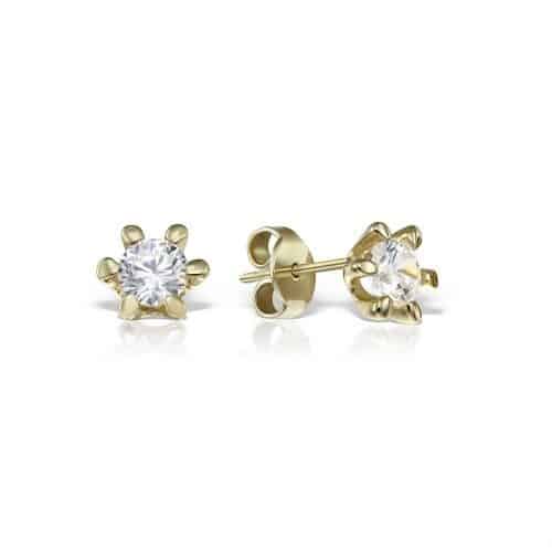 Cercei de damă din aur 14 kt cu zirconii diverse culori C 245S