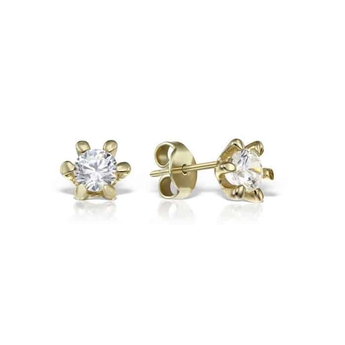 Cercei de damă din aur 14 kt cu zirconii diverse culori C 245S