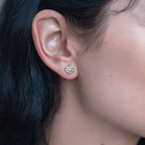 Cercei de damă din aur 14 kt cu zirconii diverse culori C 224S