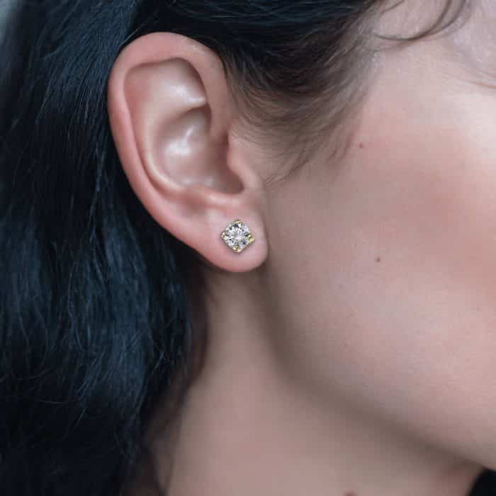 Cercei de damă din aur 14 kt cu zirconii diverse culori C 224S