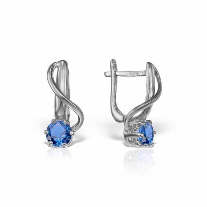 Cercei de damă din aur 14 kt cu zirconii diverse culorii C 346S