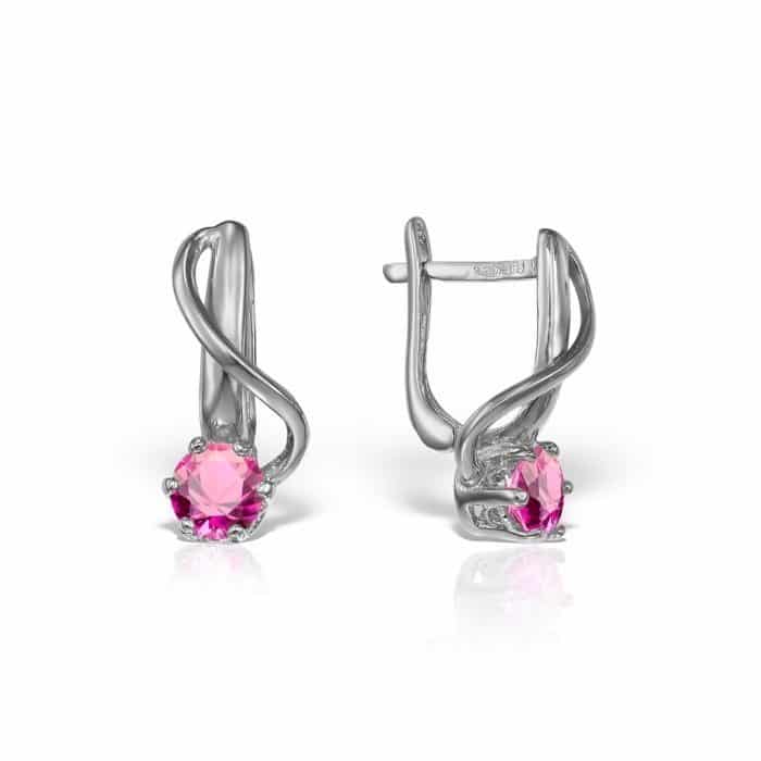 Cercei de damă din aur 14 kt cu zirconii diverse culorii C 346S
