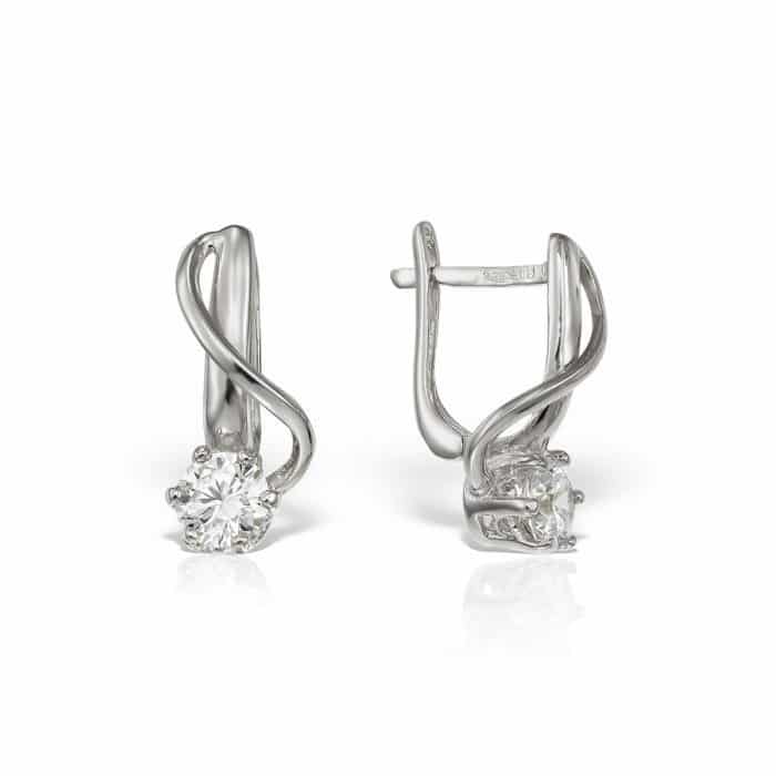 Cercei de damă din aur 14 kt cu zirconii diverse culorii C 346S