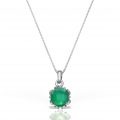 Pandant P S21C.6, aur 14 kt, agat verde