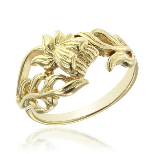 Inel aur  cu motiv floral 14 kt I 261S