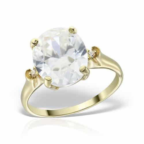 Inel din aur 14 kt I 479S cu zirconia incoloră / rubin