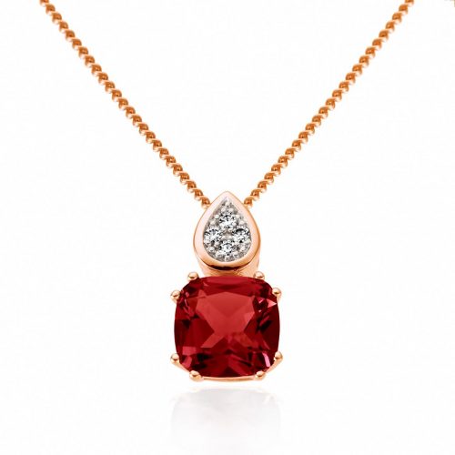 Pandantiv cu granat, aur rose 14 kt, BB.320717