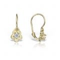 Cercei aur copii, 14 kt, formă florală, zirconii diverse culori,  C 366S