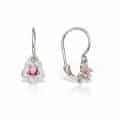 Cercei aur copii, 14 kt, formă florală, zirconii diverse culori,  C 366S