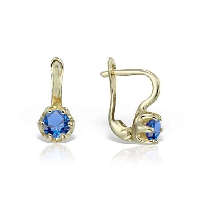 Cercei aur copii, 14 kt, cu zirconii diverse culori, C 367S