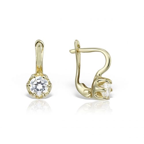 Cercei aur copii, 14 kt, cu zirconii diverse culori, C 367S