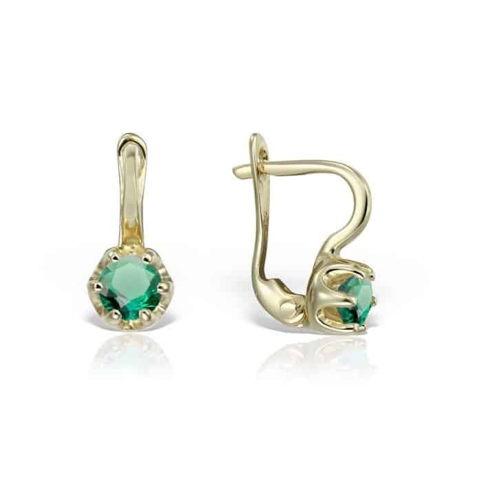 Cercei aur copii, 14 kt, cu zirconii diverse culori, C 367S
