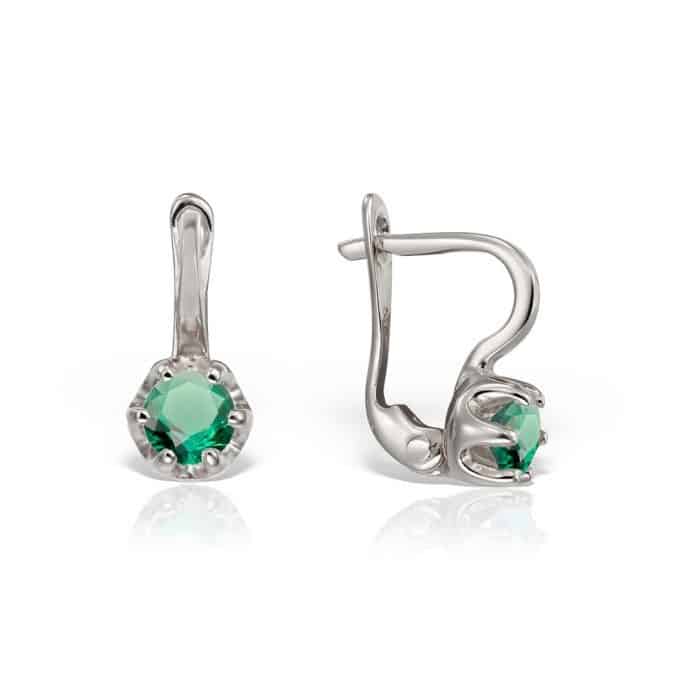 Cercei aur copii, 14 kt, cu zirconii diverse culori, C 367S