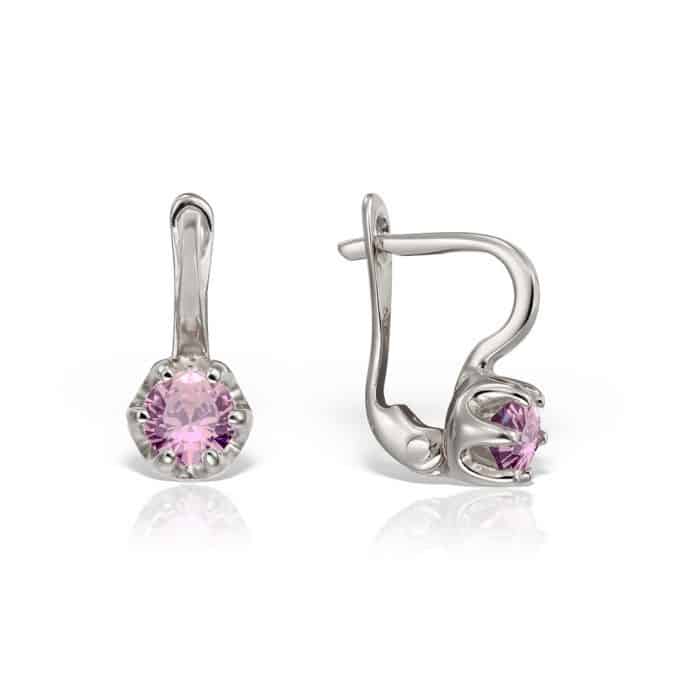 Cercei aur copii, 14 kt, cu zirconii diverse culori, C 367S