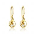 Cercei cu diamante pentru copii, aur 14 kt, C 011L