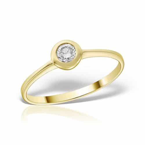 Inel de logodnă aur 14 kt cu diamant I 016L