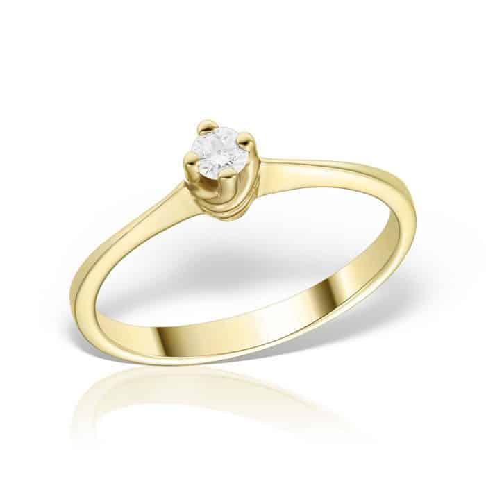 Inel de logodnă aur 18 kt cu diamant I 019L
