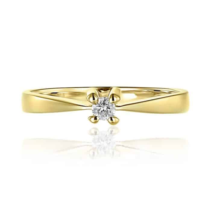 Inel de logodnă aur 18 kt cu diamant I 075L