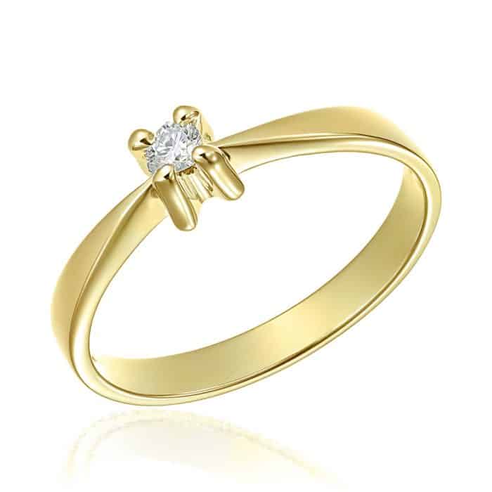 Inel de logodnă aur 18 kt cu diamant I 075L