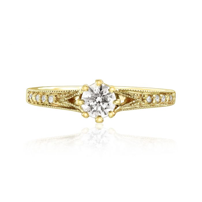 Inel de logodnă aur galben 18 kt cu diamante I 110L.1