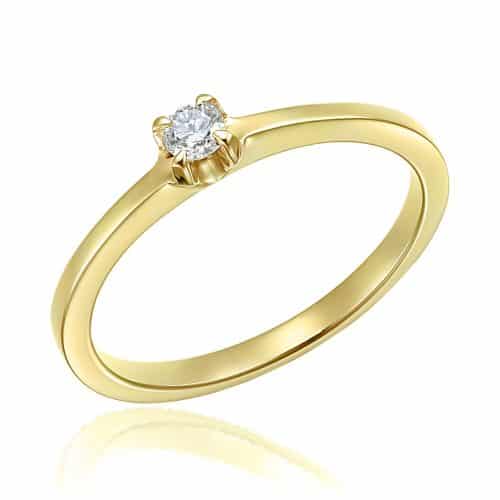 Inel de logodnă aur 14 kt cu diamant I 120L