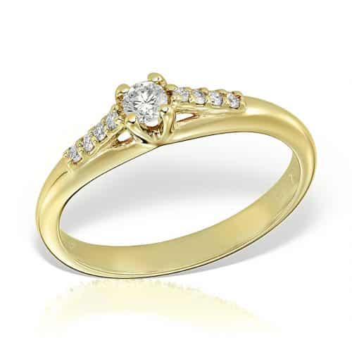 Inel de logodnă din aur 14 kt cu diamante I 124L