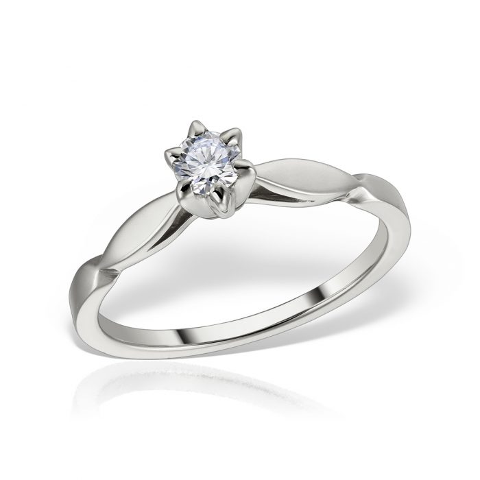 Inel de logodnă din aur 18 kt cu diamant I 130L