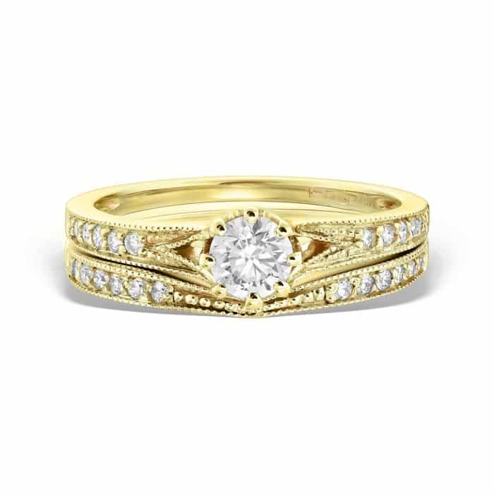 Inel de logodnă aur galben 18 kt cu diamante I 110L.1