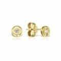 Cercei cu diamante, aur 14 kt, C 021L