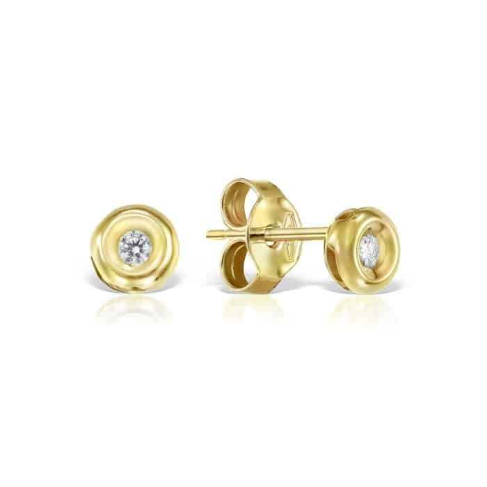 Cercei cu diamante, aur 14 kt, C 021L