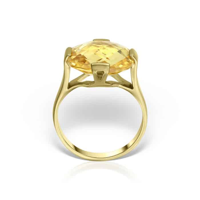 Cercei de damă C S04C.3, aur galben 14 kt, citrin