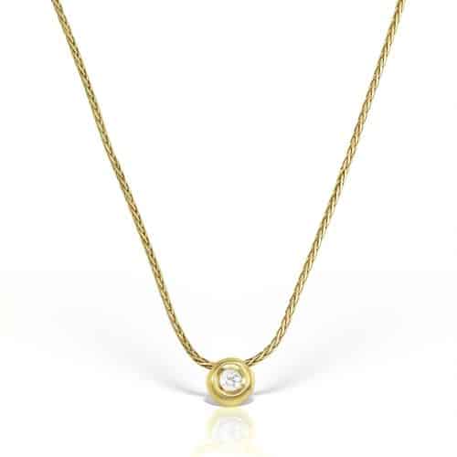 Colier P 005L, aur galben 14 kt, diamant