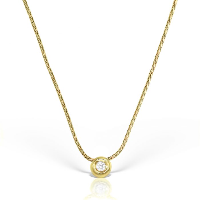 Colier P 005L, aur galben 14 kt, diamant