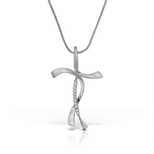 Colier P 009L, aur 14 kt, diamante