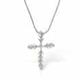 Colier P 020L, aur 14 kt, diamante, cruce