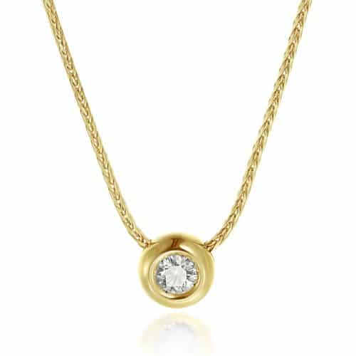 Colier P 021L, aur galben 14 kt, diamante