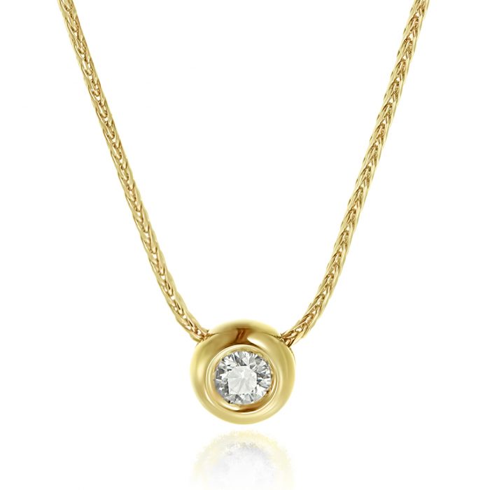 Colier P 021L, aur galben 14 kt, diamante